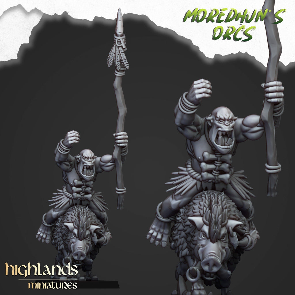 Mounted Cave Orcs - Moredhun's Orcs - Highlands Miniatures - Sigmarite Boutique