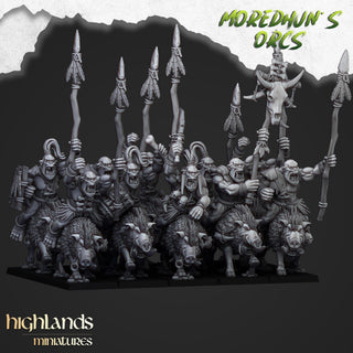Mounted Cave Orcs - Moredhun's Orcs - Highlands Miniatures - Sigmarite Boutique