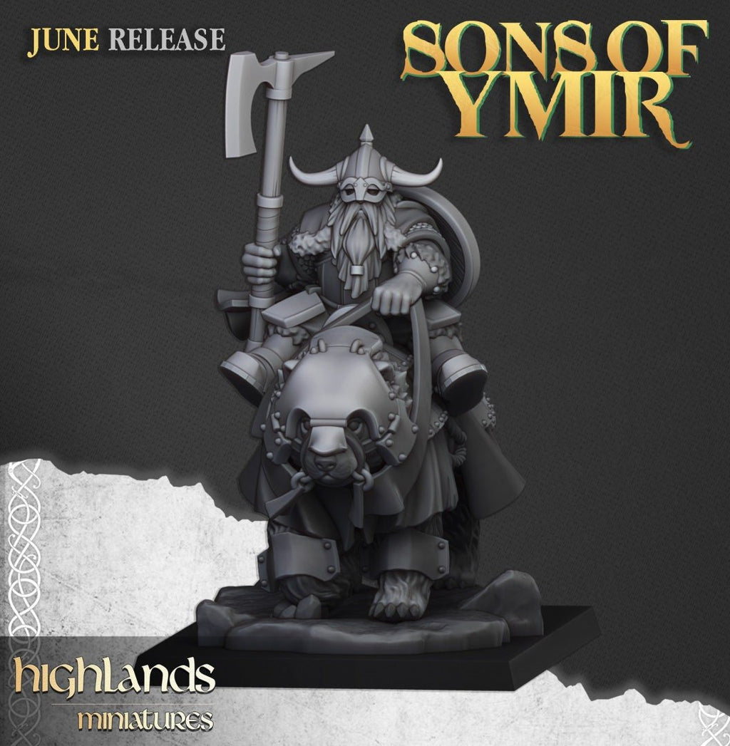 Mounted Heavy Dwarves - Sons of Ymir - Highlands Miniatures - Sigmarite Boutique