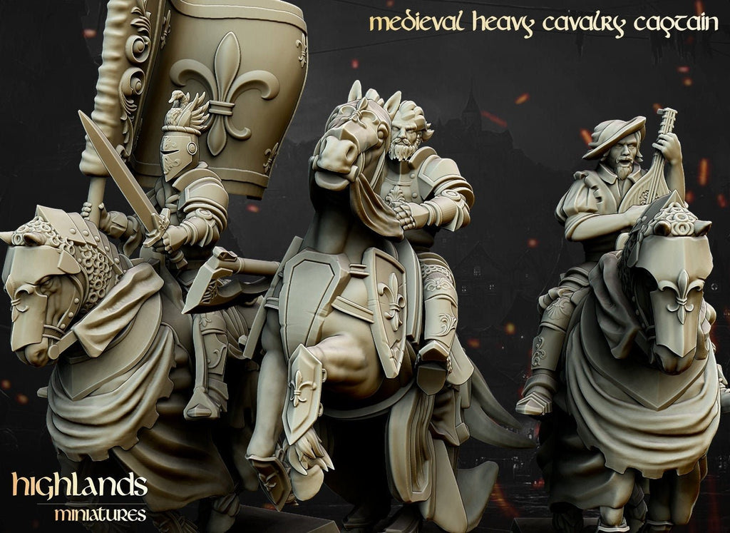 Mounted Heavy Knight Command - Highlands Miniatures - Sigmarite Boutique