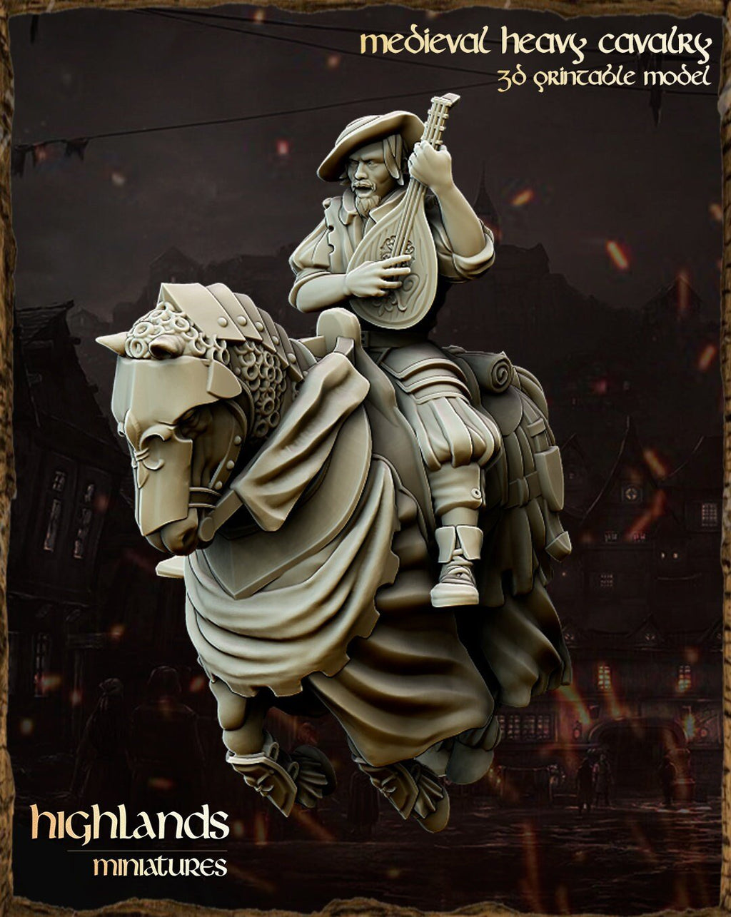 Mounted Heavy Knight Command - Highlands Miniatures - Sigmarite Boutique
