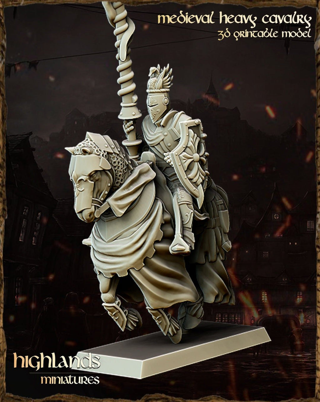 Mounted Heavy Knights - Highlands Miniatures - Sigmarite Boutique