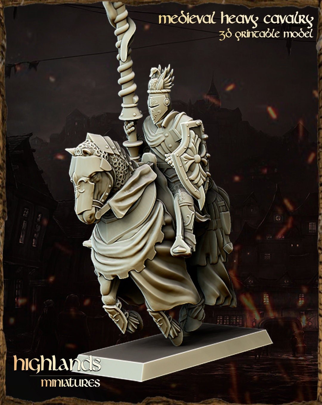 Mounted Heavy Knights - Highlands Miniatures - Sigmarite Boutique