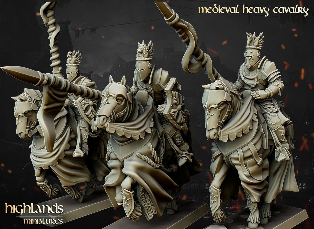 Mounted Heavy Knights - Highlands Miniatures - Sigmarite Boutique