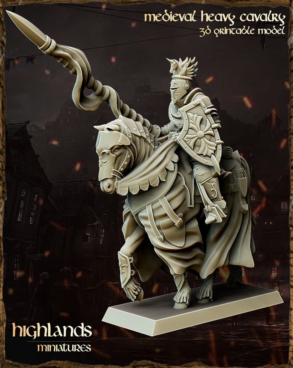Mounted Heavy Knights - Highlands Miniatures - Sigmarite Boutique