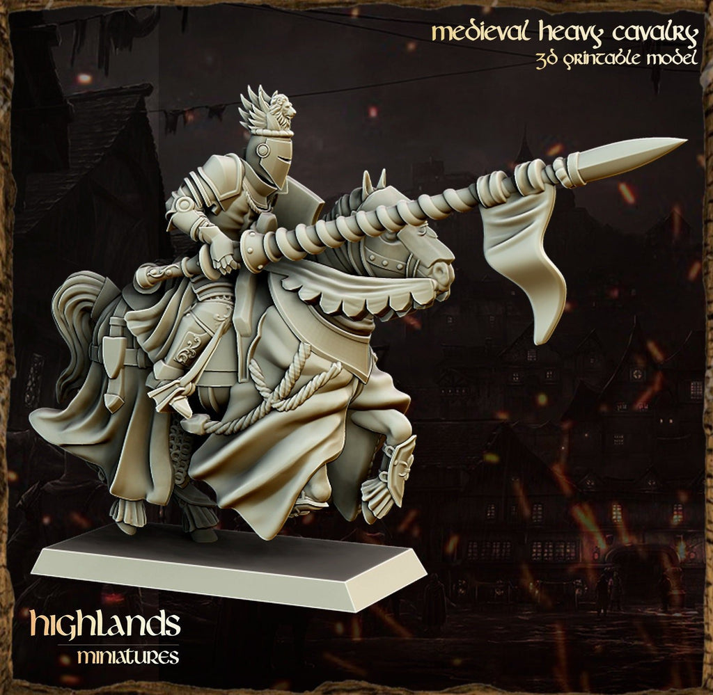 Mounted Heavy Knights - Highlands Miniatures - Sigmarite Boutique