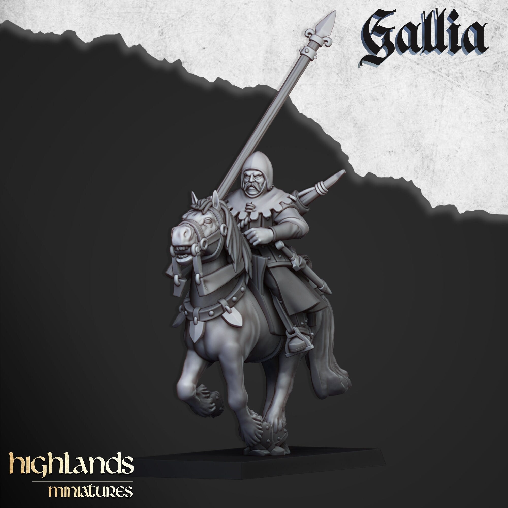 Mounted Men at Arms - Gallia - Highlands Miniatures - Sigmarite Boutique