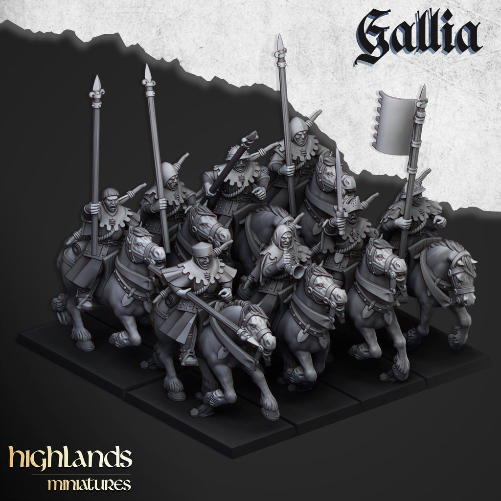 Mounted Men at Arms - Gallia - Highlands Miniatures - Sigmarite Boutique