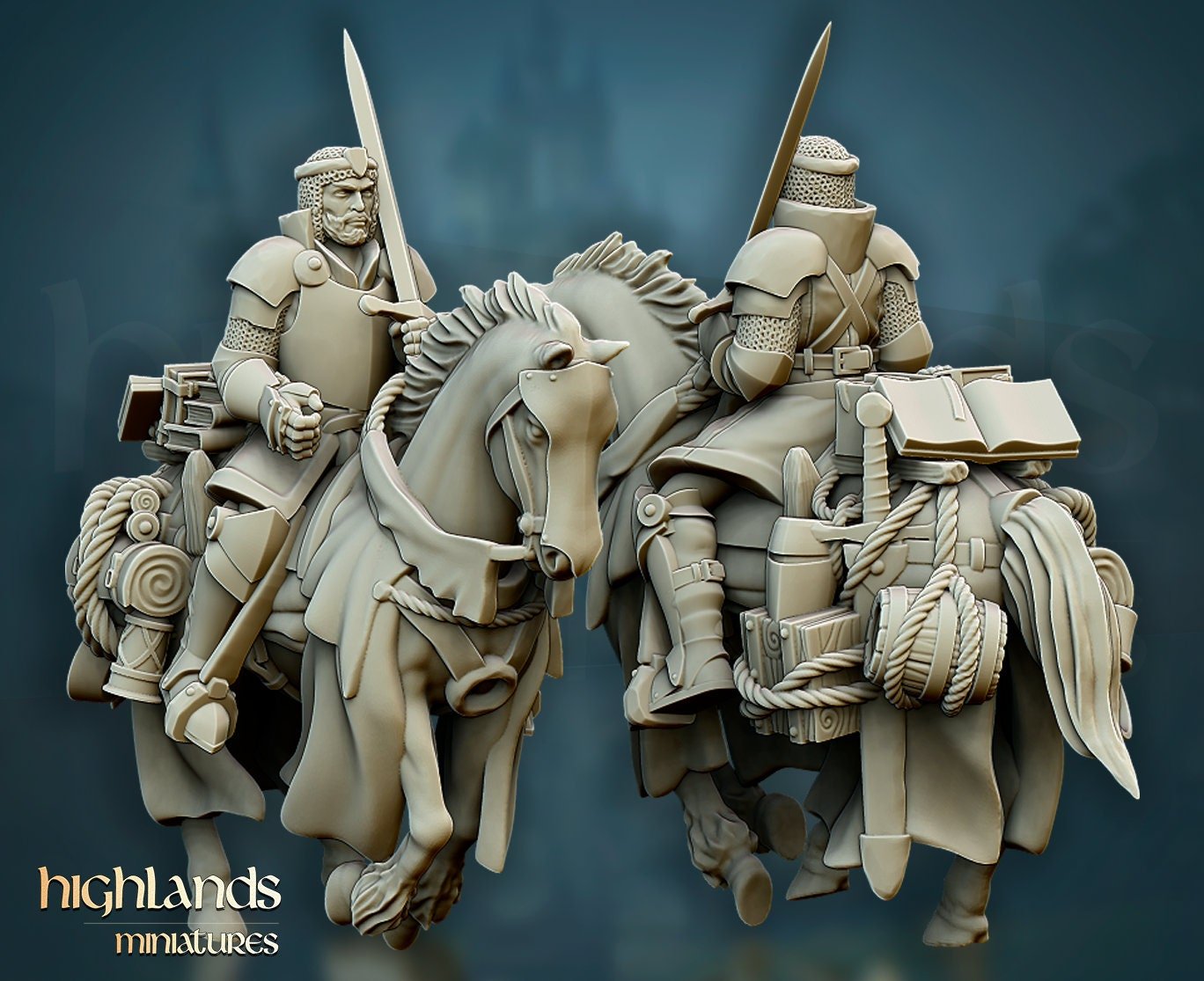 Mounted Questing Knight Command - Highlands Miniatures - Sigmarite Boutique