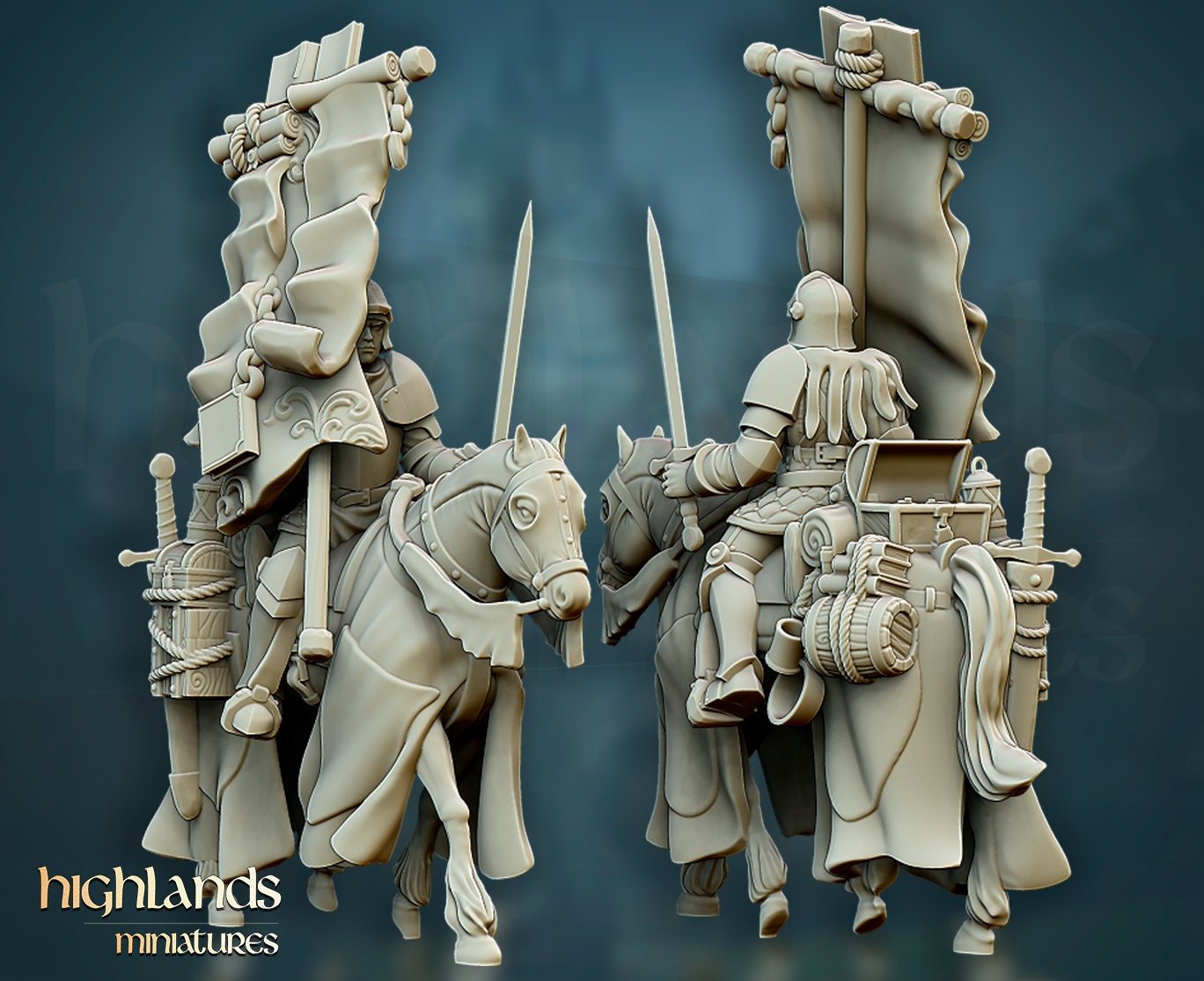 Mounted Questing Knight Command - Highlands Miniatures - Sigmarite Boutique