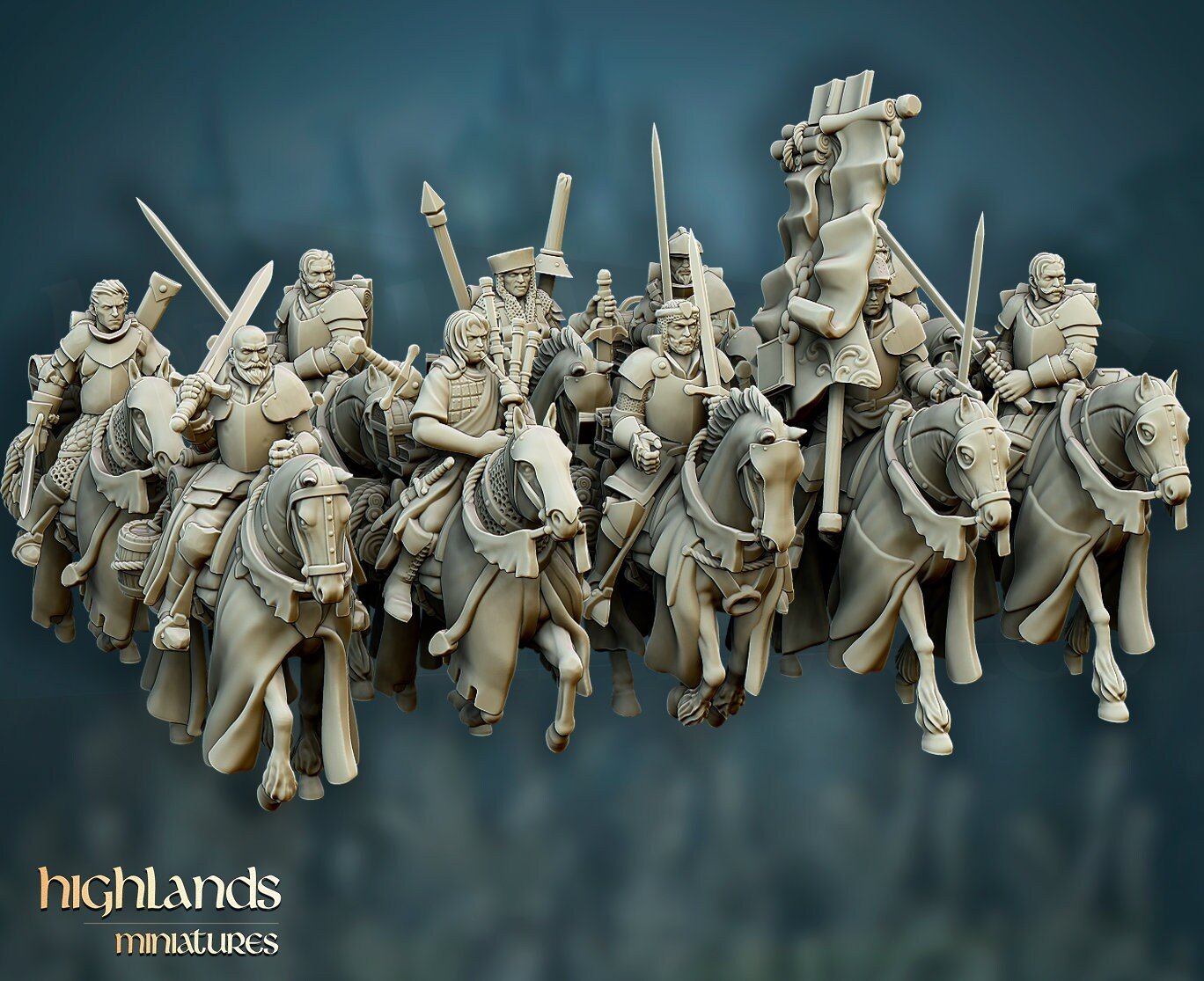 Mounted Questing Knights - Highlands Miniatures - Sigmarite Boutique