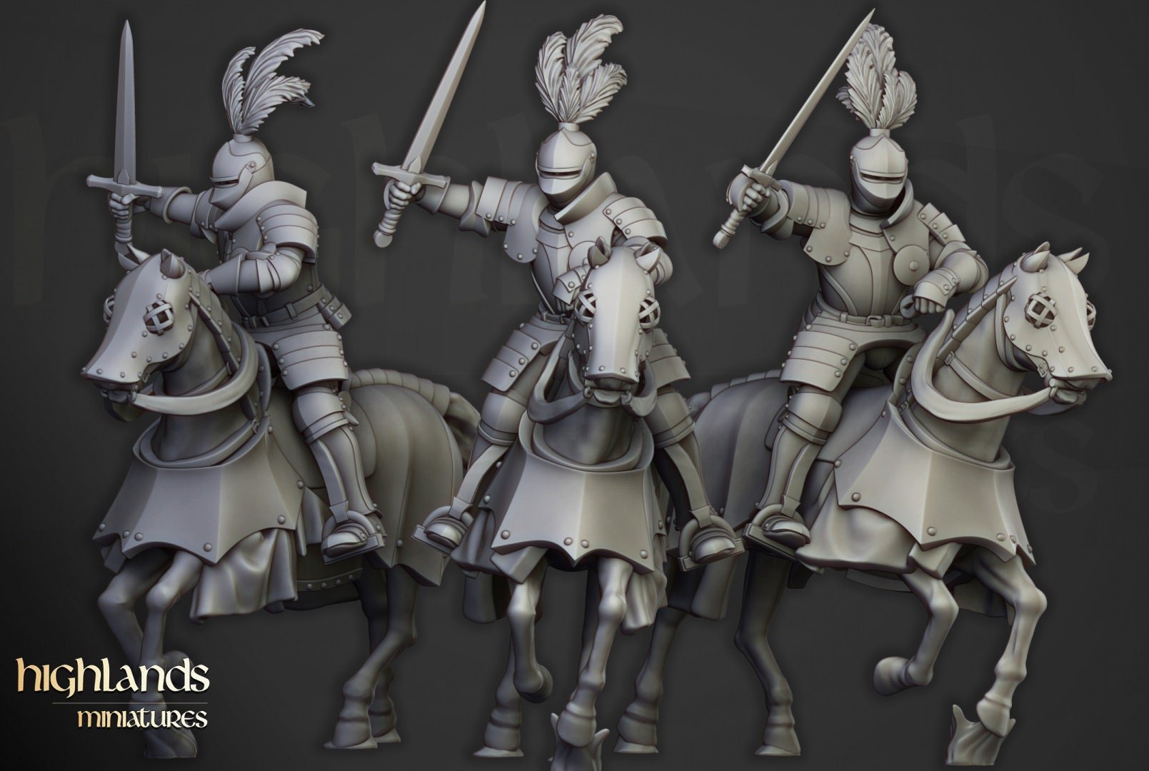 Mounted Sunland Knights - Highlands Miniatures - Sigmarite Boutique