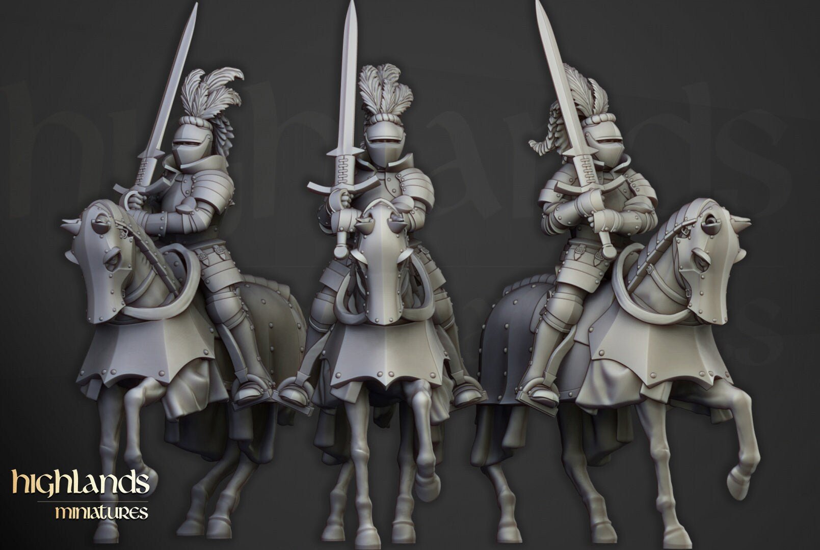 Mounted Sunland Knights - Highlands Miniatures - Sigmarite Boutique