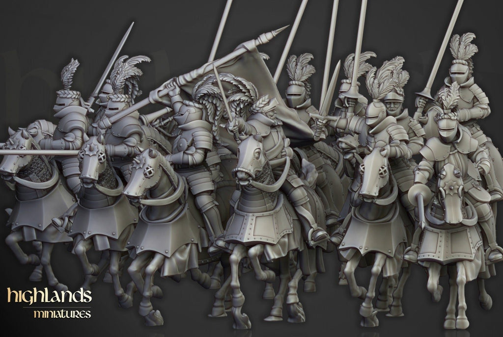 Mounted Sunland Knights - Highlands Miniatures - Sigmarite Boutique