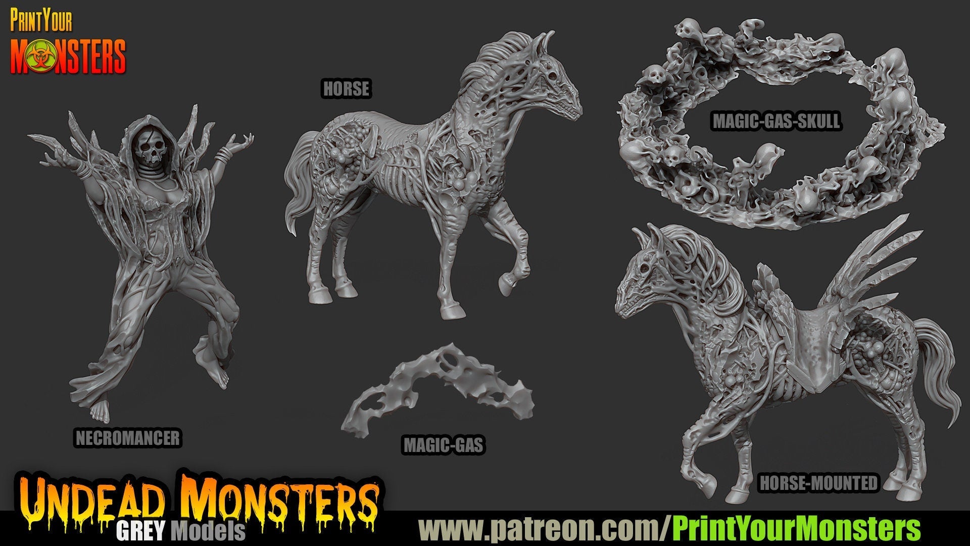 Necromancer and Mount - Print Your Monsters - Sigmarite Boutique