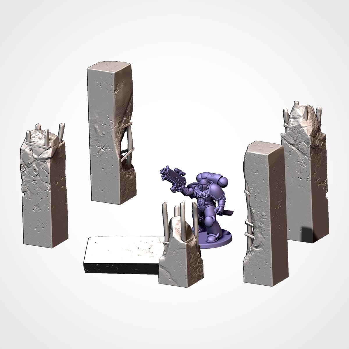 Obstacles of War Modular Sci Fi Tabletop Terrain for 28mm Wargaming & Kill Team Sci Fi Scatter Terrain - Sigmarite Boutique