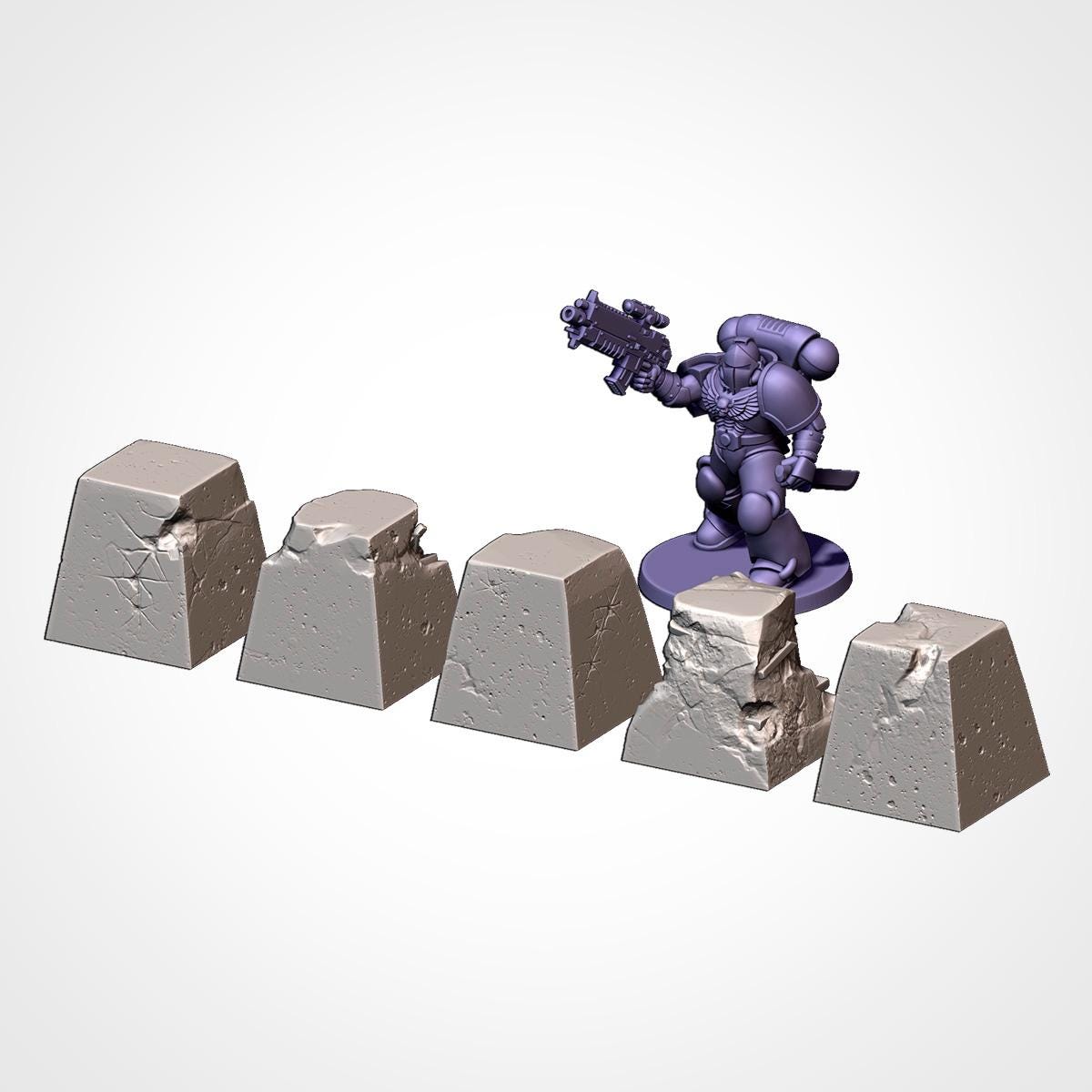 Obstacles of War Modular Sci Fi Tabletop Terrain for 28mm Wargaming & Kill Team Sci Fi Scatter Terrain - Sigmarite Boutique