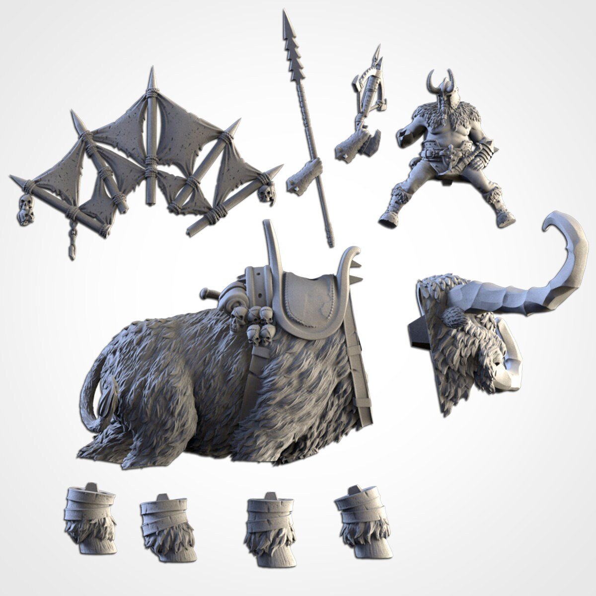 Ogre Hero on Rock Auroch - Northern Ogres - Txarli Factory - Sigmarite Boutique