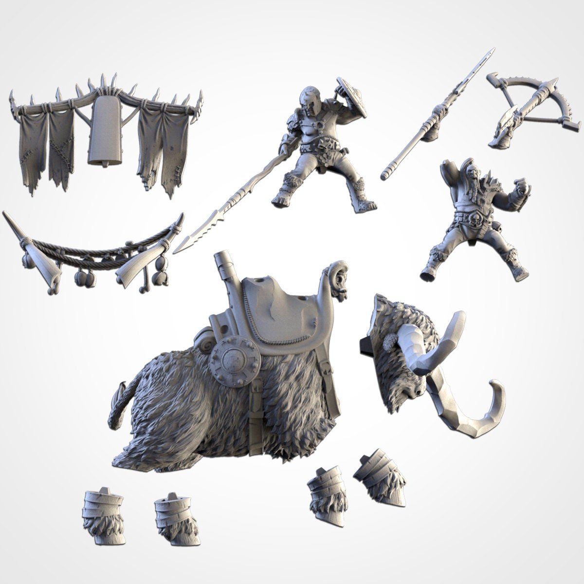 Ogres on Rock Auroch - Northern Ogres - Txarli Factory - Sigmarite Boutique