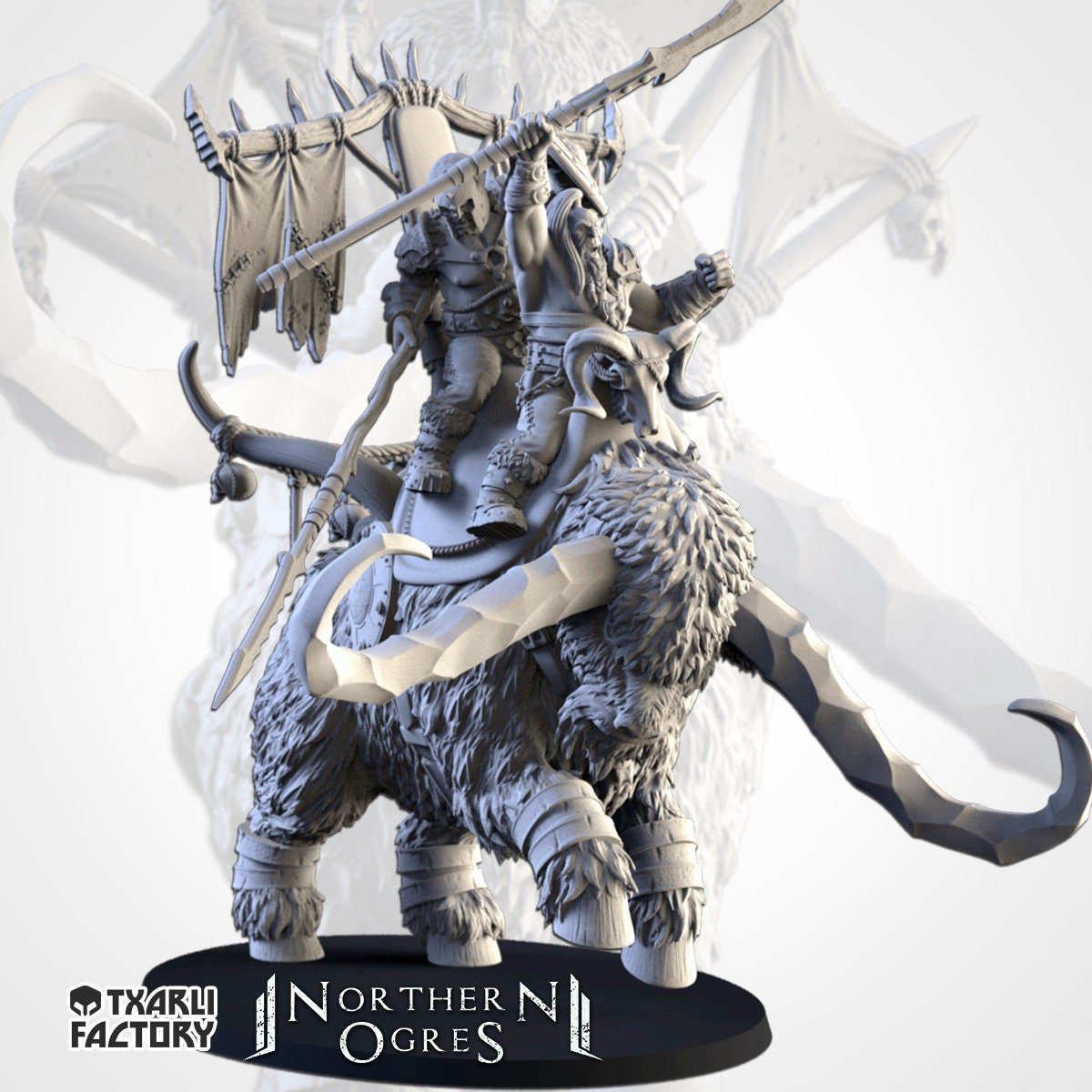 Ogres on Rock Auroch - Northern Ogres - Txarli Factory - Sigmarite Boutique