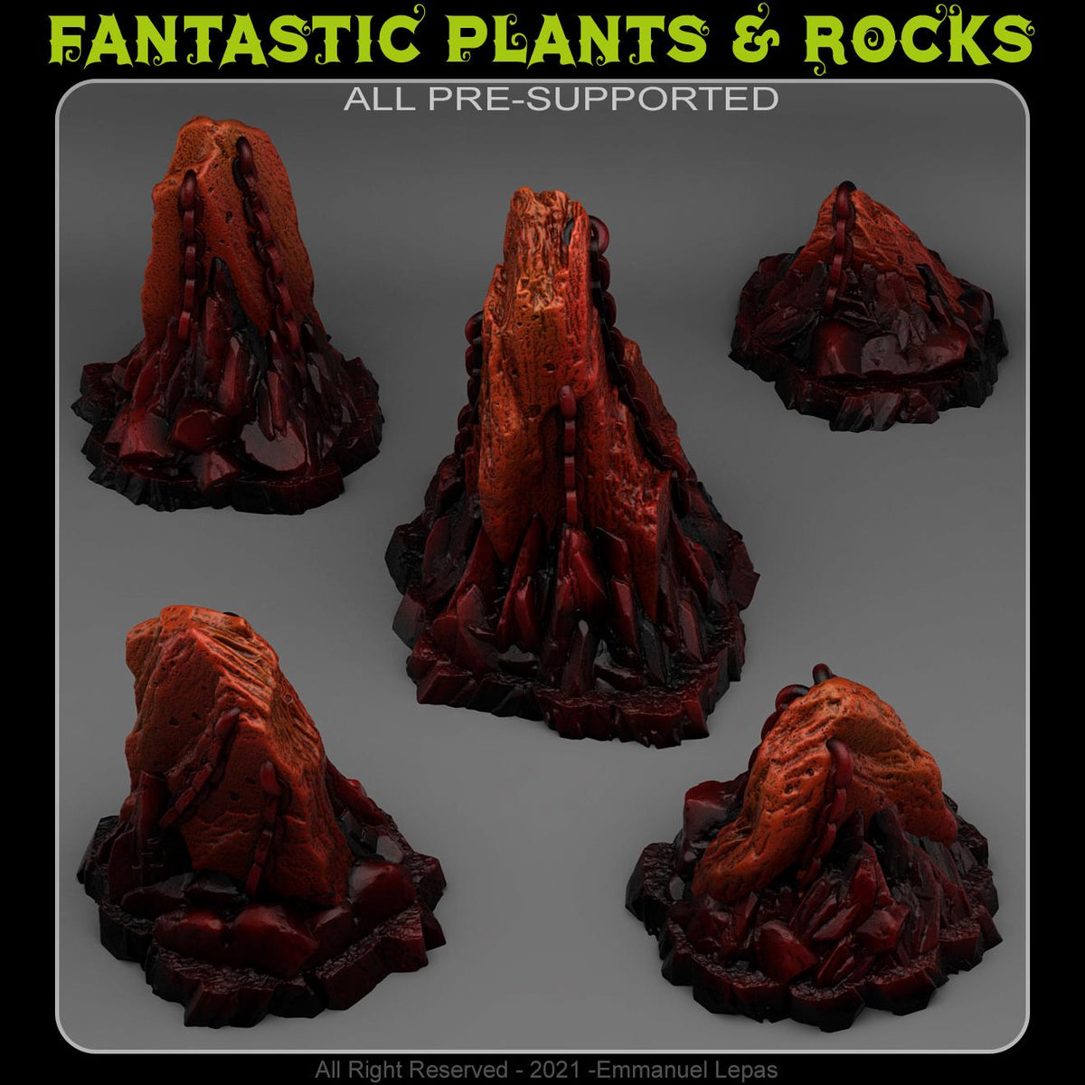 Old Hell Stone - Fantasy Scatter Terrain for DnD, RPGs & 28mm Wargaming Resin Printed Terrain Set - Sigmarite Boutique