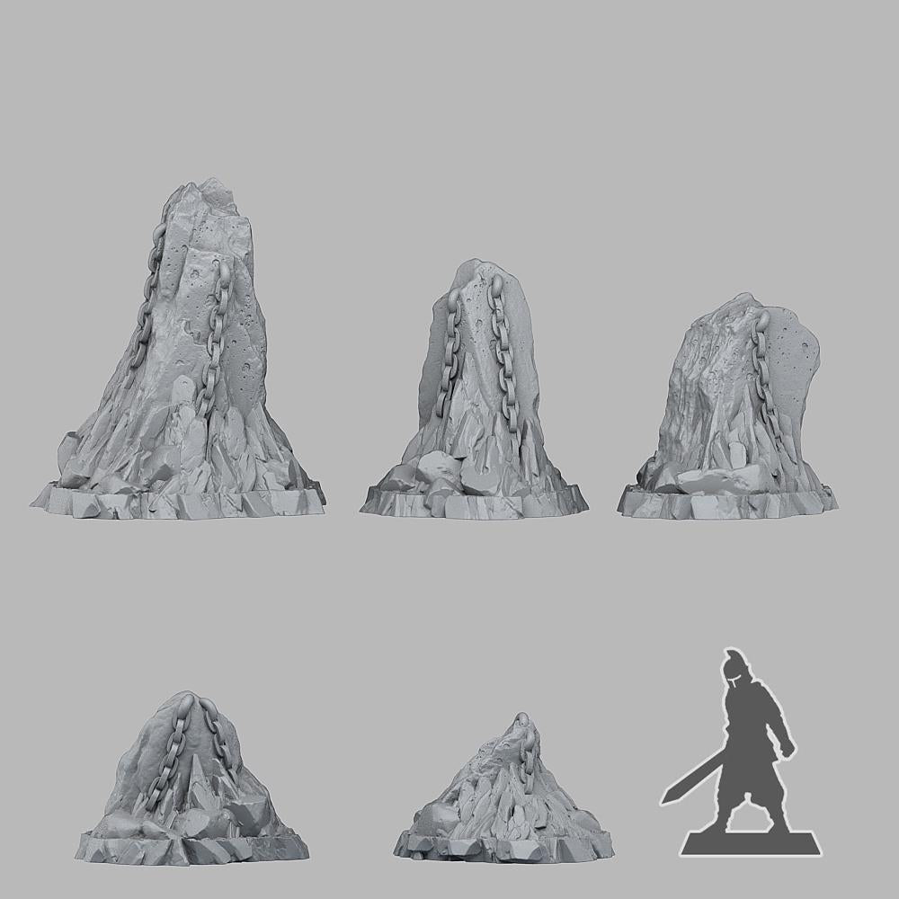 Old Hell Stone - Fantasy Scatter Terrain for DnD, RPGs & 28mm Wargaming Resin Printed Terrain Set - Sigmarite Boutique