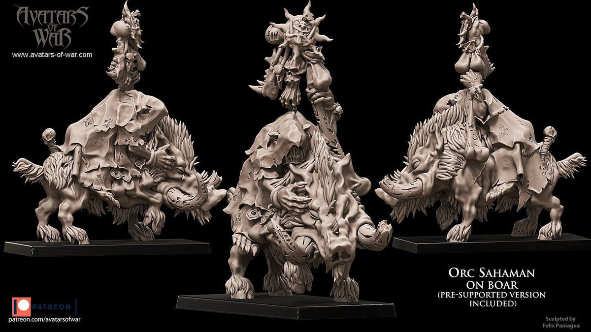 Orc Shaman on Boar - Avatars of War - Sigmarite Boutique