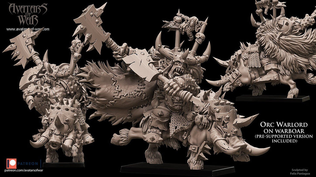 Orc Warboss on Warboar - Avatars of War - Sigmarite Boutique