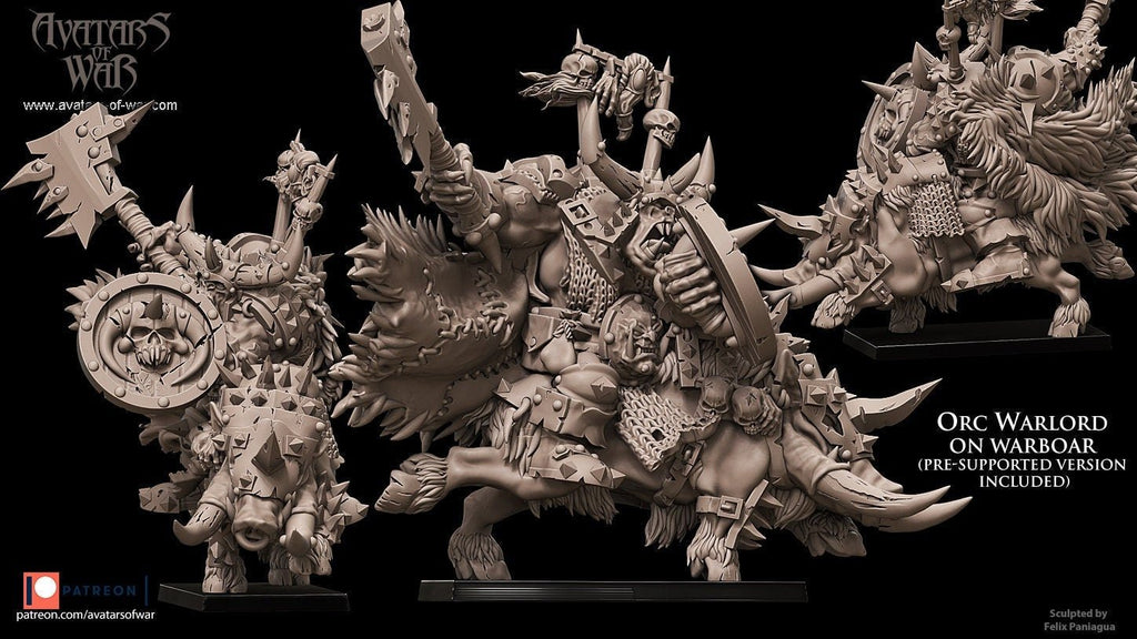 Orc Warboss on Warboar - Avatars of War - Sigmarite Boutique