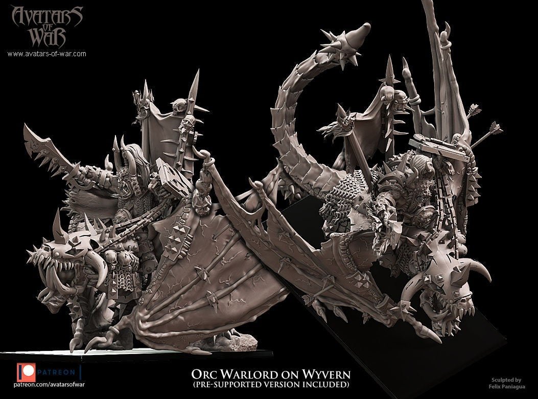 Orc Warlord on Wyvern - Avatars of War - Sigmarite Boutique