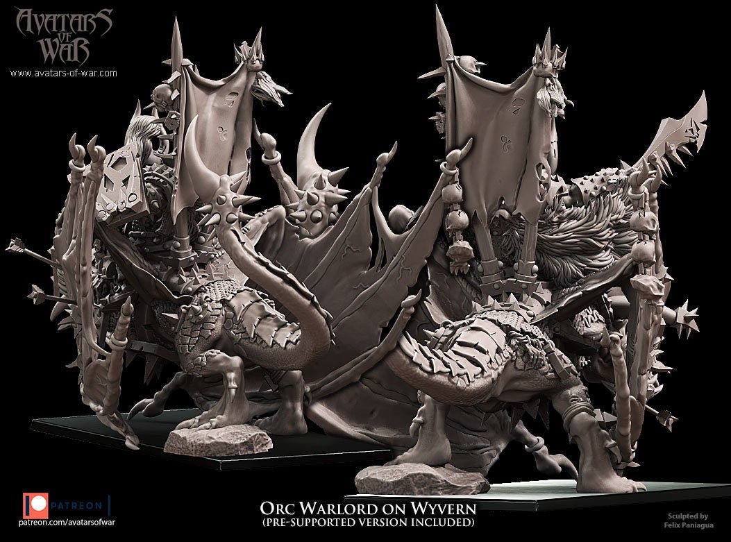 Orc Warlord on Wyvern - Avatars of War - Sigmarite Boutique