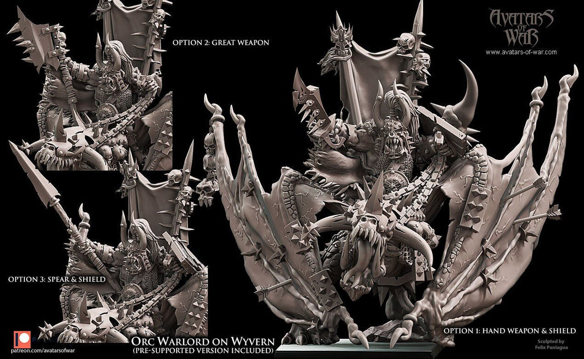 Orc Warlord on Wyvern - Avatars of War - Sigmarite Boutique