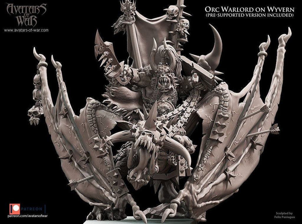 Orc Warlord on Wyvern - Avatars of War - Sigmarite Boutique