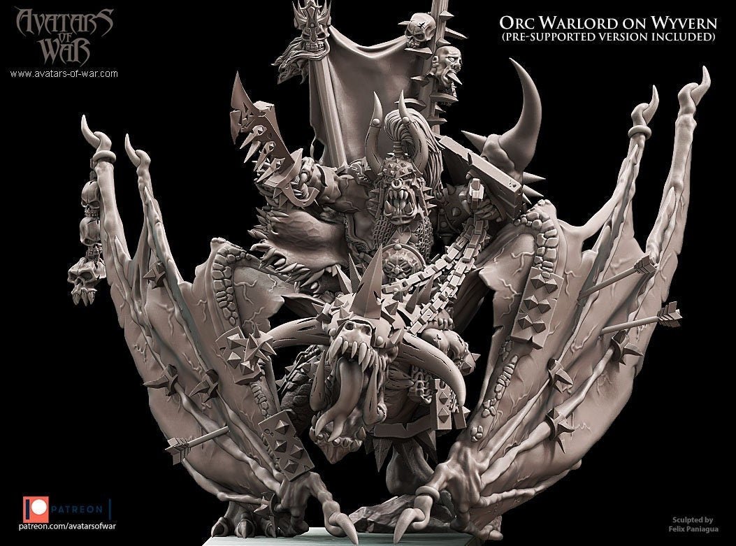 Orc Warlord on Wyvern - Avatars of War - Sigmarite Boutique