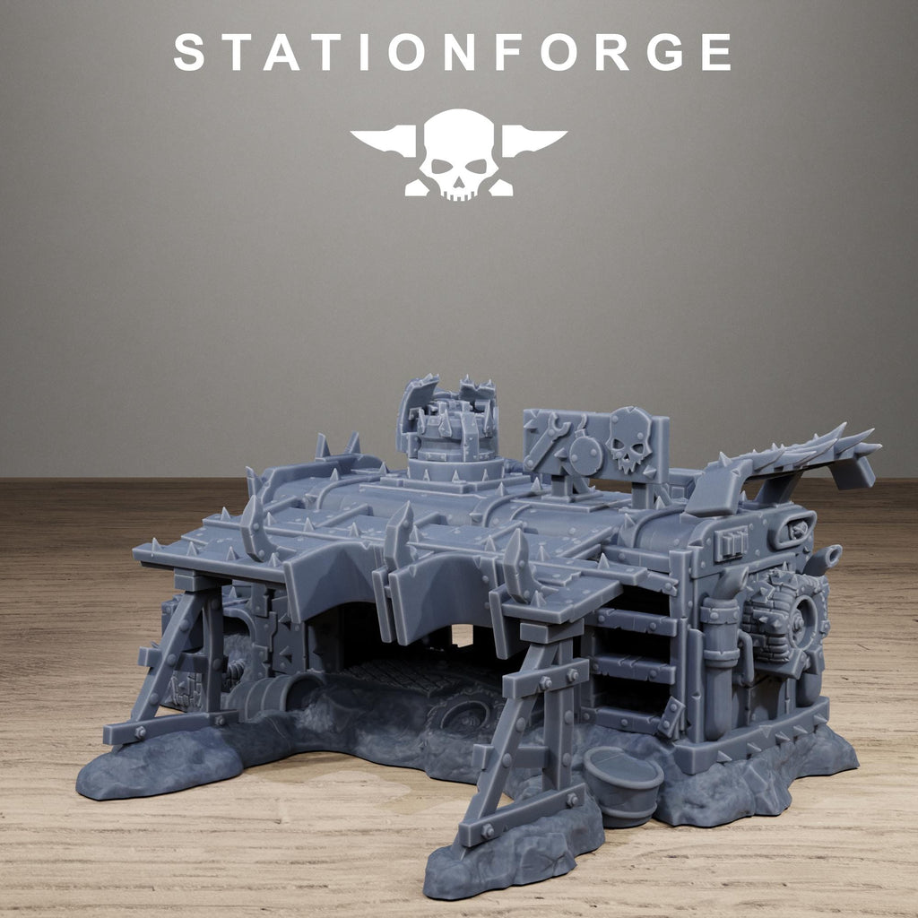 Orkaz Battle Bus - Resin Wrecked Vehicle Terrain for Sci-Fi Wargaming - StationForge - Sigmarite Boutique