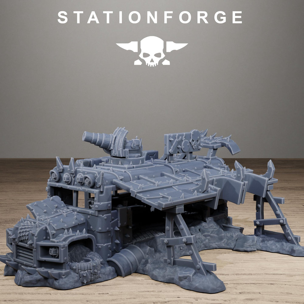 Orkaz Battle Bus - Resin Wrecked Vehicle Terrain for Sci-Fi Wargaming - StationForge - Sigmarite Boutique