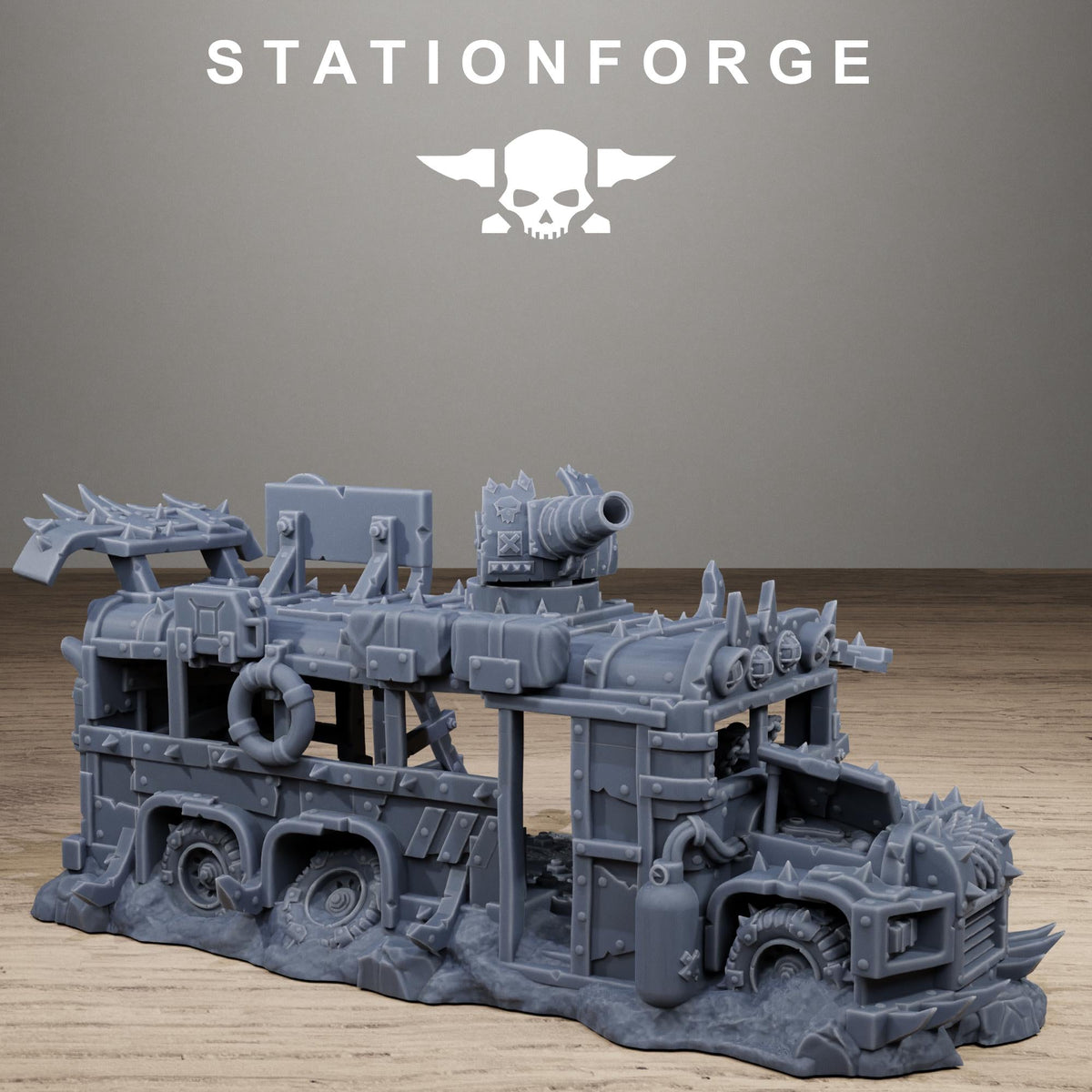 Orkaz Battle Bus - Resin Wrecked Vehicle Terrain for Sci-Fi Wargaming - StationForge - Sigmarite Boutique