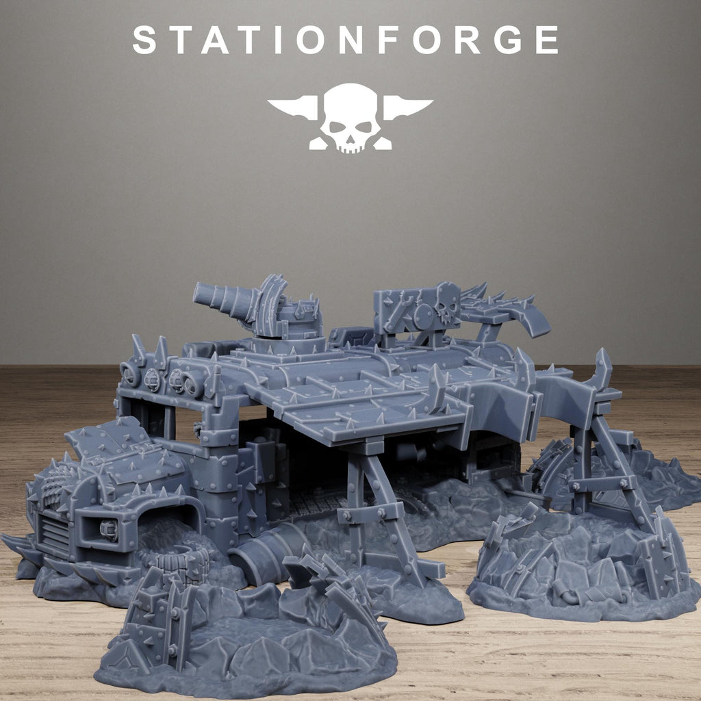 Orkaz Battle Bus - Resin Wrecked Vehicle Terrain for Sci-Fi Wargaming - StationForge - Sigmarite Boutique