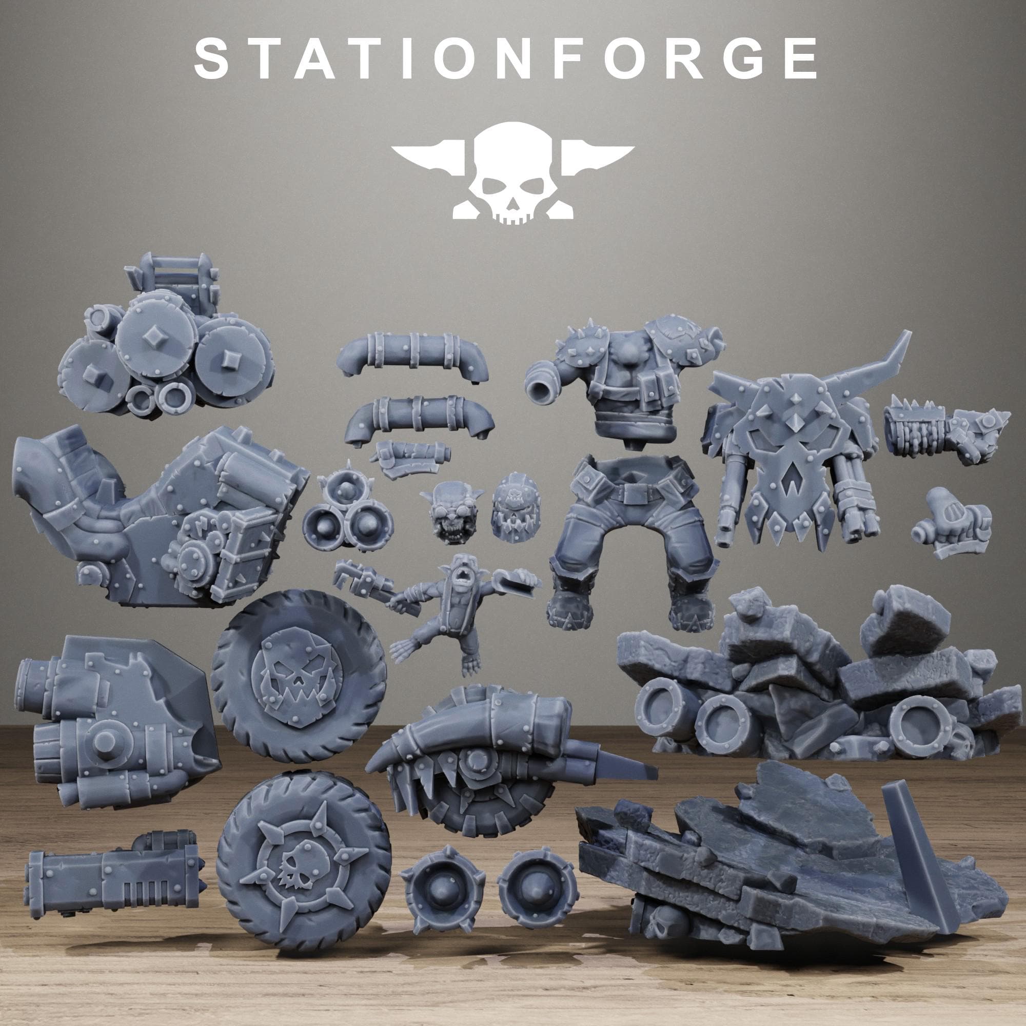 Orkaz Biker Boss Resin Warboss Miniature for Sci Fi Wargaming & Tabletop Gaming - StationForge - Sigmarite Boutique