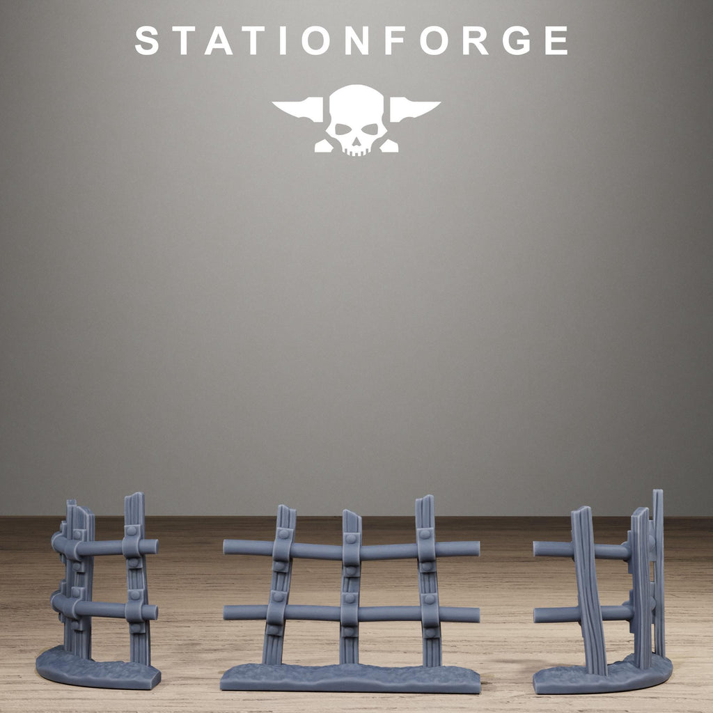 Orkaz Farm - Alien Crop Farm and Modular Fencing Resin Terrain for Sci-Fi Wargaming - StationForge - Sigmarite Boutique