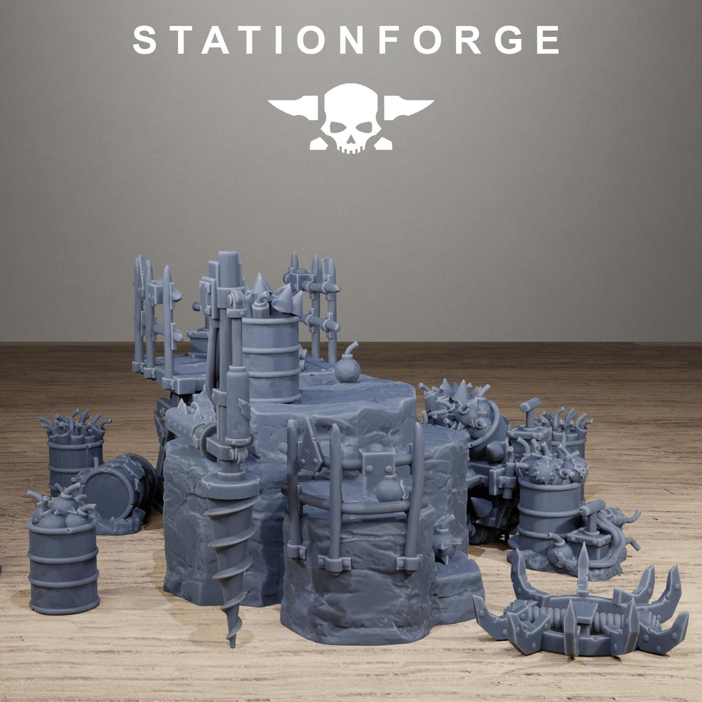 Orkaz Mine - Resin Terrain and Scatter Terrain Set for Sci-Fi Wargaming - StationForge - Sigmarite Boutique
