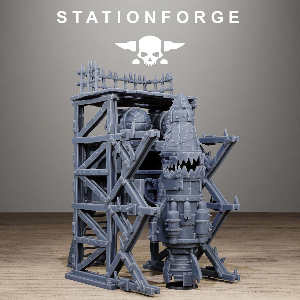 Orkaz Rocket - Sci-Fi Resin Terrain Kit - StationForge - Sigmarite Boutique