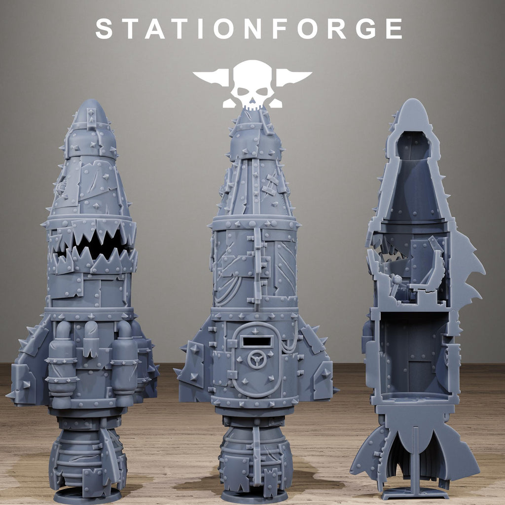 Orkaz Rocket - Sci-Fi Resin Terrain Kit - StationForge - Sigmarite Boutique