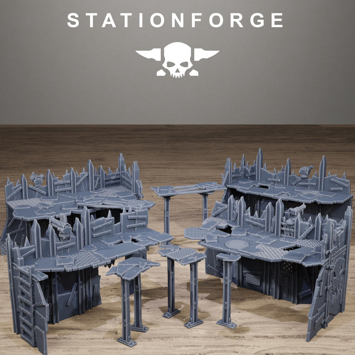 Orkaz Scrap Fort - Multi-Level Resin Battlefield Terrain - StationForge - Sigmarite Boutique