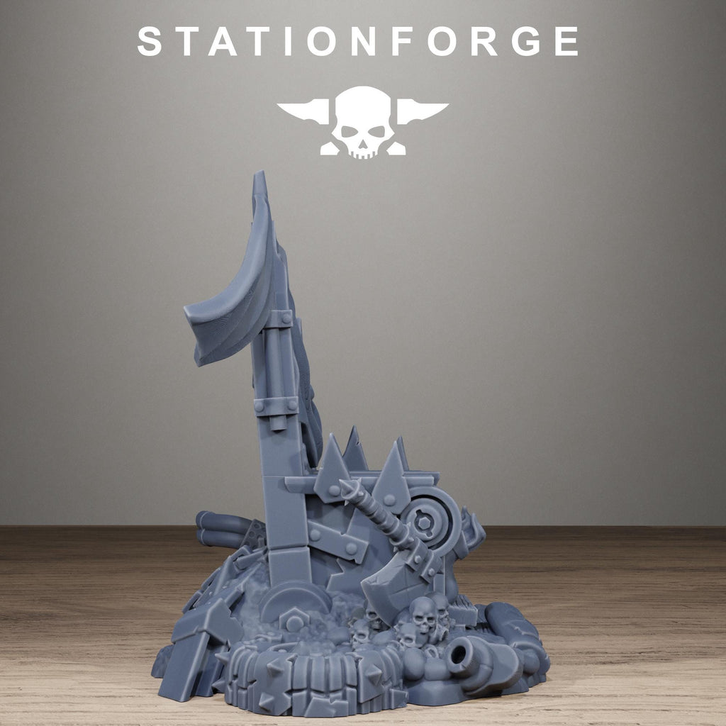 Orkaz Throne - Resin Warboss Command Throne for Sci-Fi Wargaming Terrain - StationForge - Sigmarite Boutique