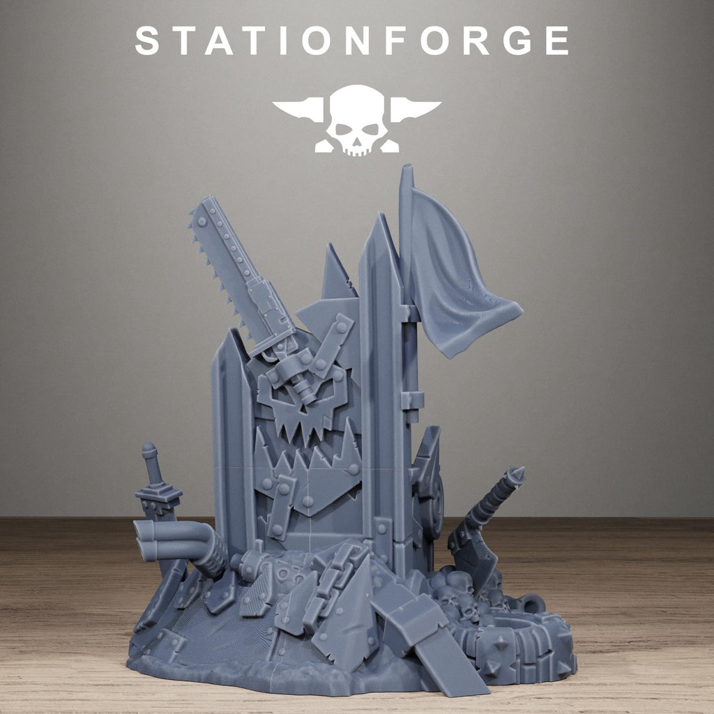 Orkaz Throne - Resin Warboss Command Throne for Sci-Fi Wargaming Terrain - StationForge - Sigmarite Boutique