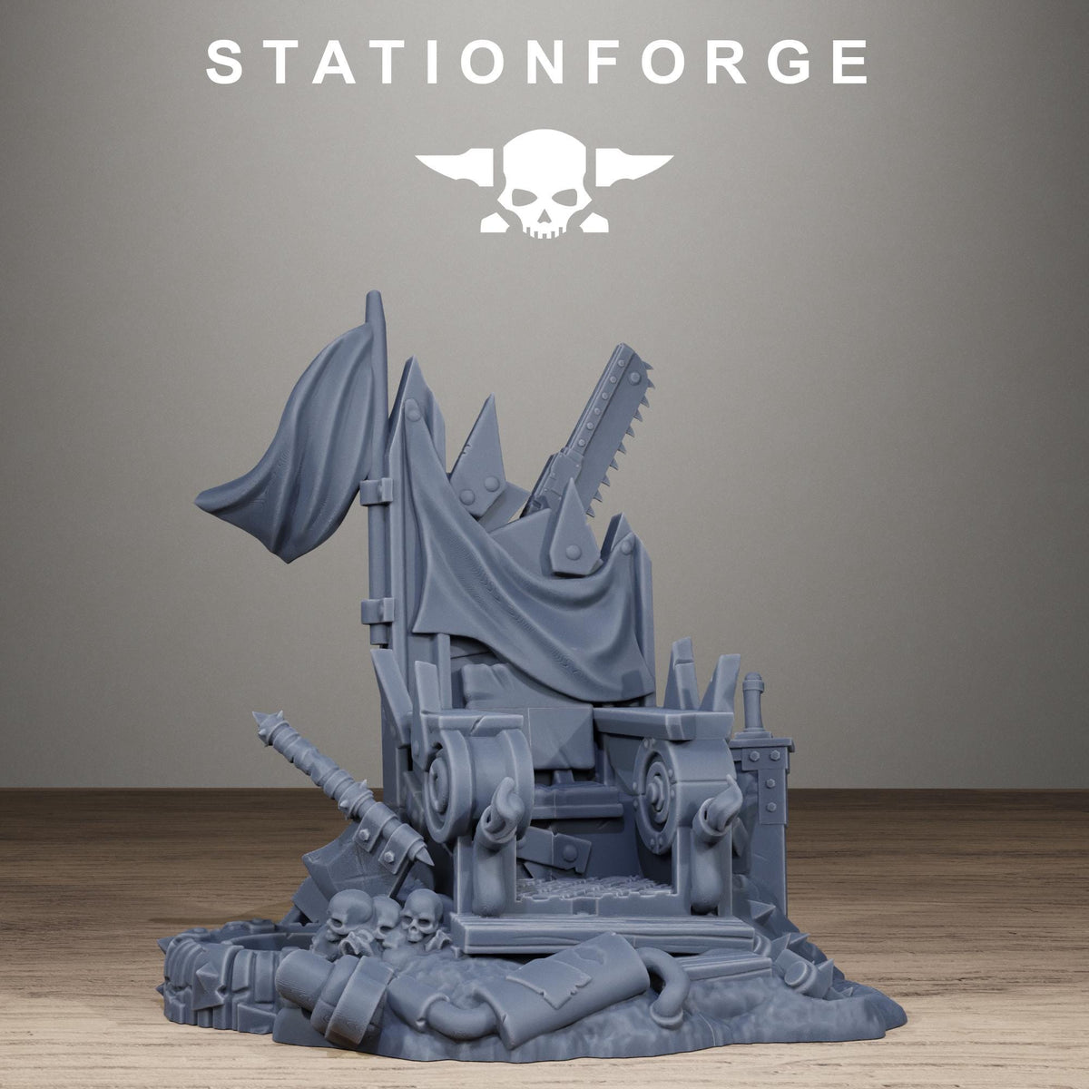 Orkaz Throne - Resin Warboss Command Throne for Sci-Fi Wargaming Terrain - StationForge - Sigmarite Boutique
