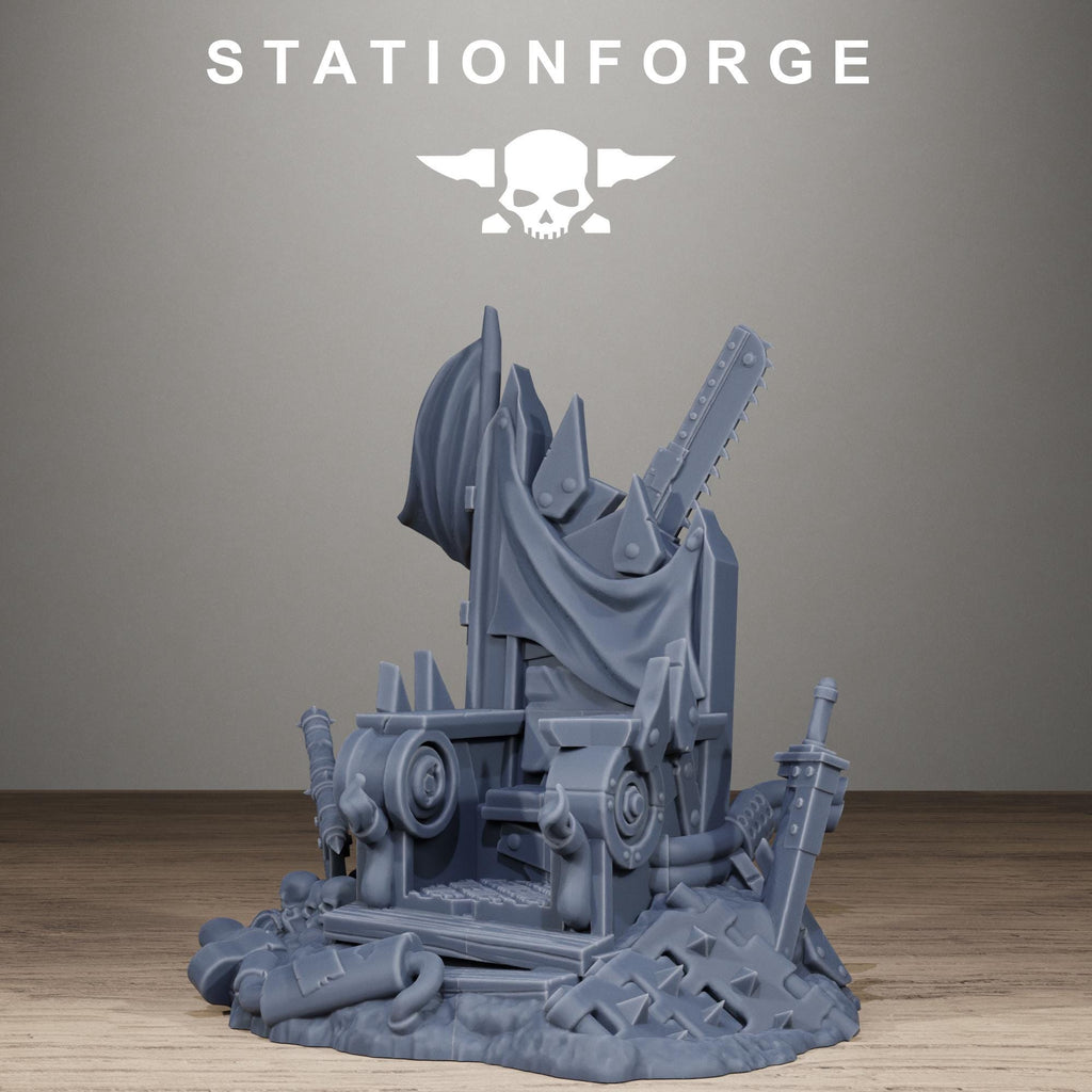 Orkaz Throne - Resin Warboss Command Throne for Sci-Fi Wargaming Terrain - StationForge - Sigmarite Boutique