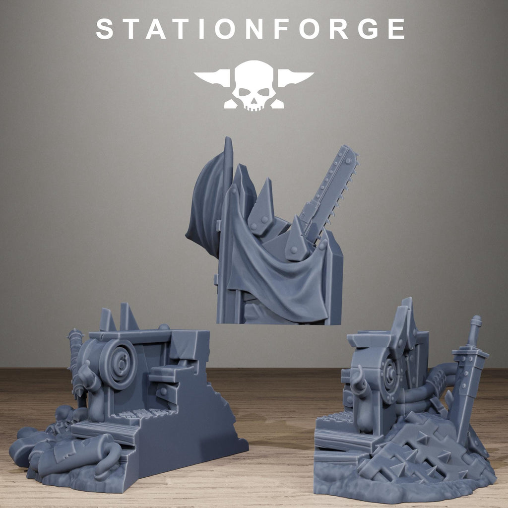 Orkaz Throne - Resin Warboss Command Throne for Sci-Fi Wargaming Terrain - StationForge - Sigmarite Boutique