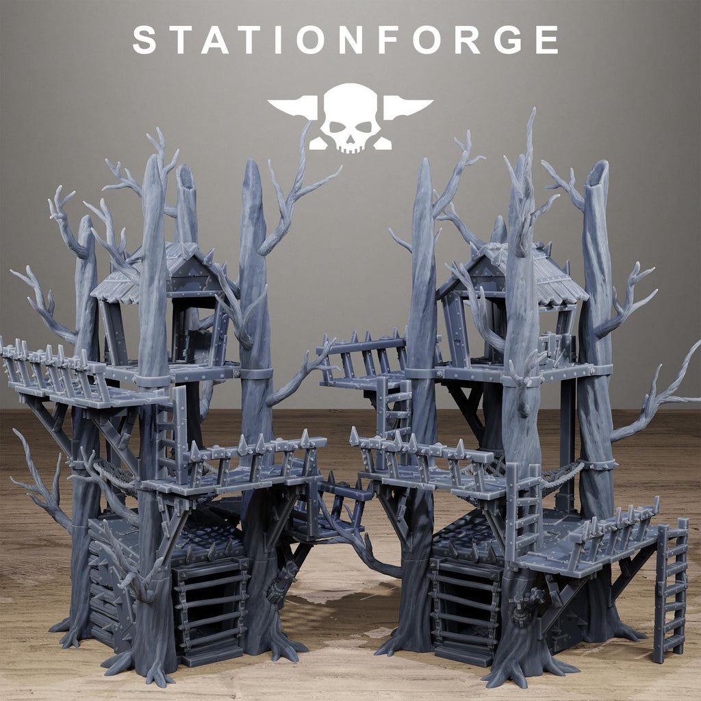 Orkaz Tree House - Elevated Sci-Fi Wargaming Resin Terrain - StationForge - Sigmarite Boutique